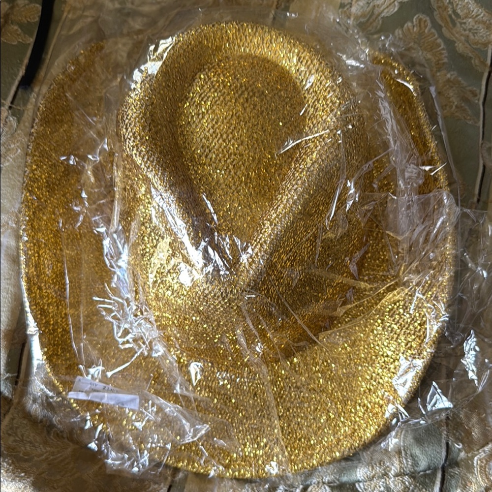 Glamorous Gold Wide-Brimmed Hat